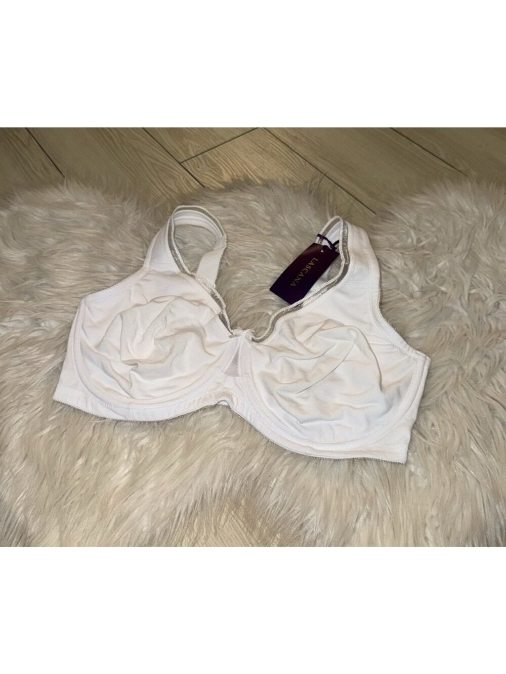 2 Pack Lascana Minimizer Underwire T-Shirt Bras Womens 38E White Black X03083
